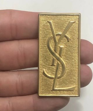 (inv 235) - Rare Vintage " Ysl " Logo Brooch - Yves Saint Laurent