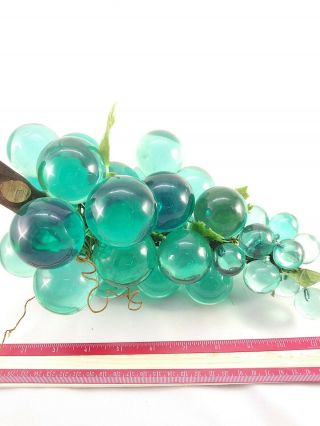 Mid Century Vintage 1960s BLUE LUCITE Grape Cluster Driftwood 12 