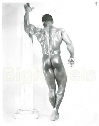1950s Vintage Lon Male Nude Classic Pose Black Muscle Butt Bodybuilder Beefcake