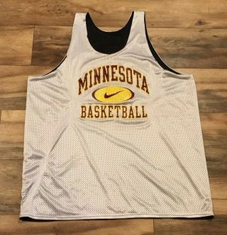 Minnesota Gophers Vintage Team Issue Nike Reversible Basketball Jersey 50 Rare
