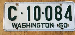 1950 Washington State License Plate Vintage Rare