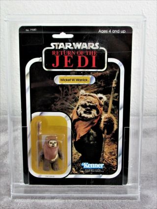 Star Wars Vintage Rotj Wicket W.  Warrick 77 Back - A Debut Card Clear W/acrylic