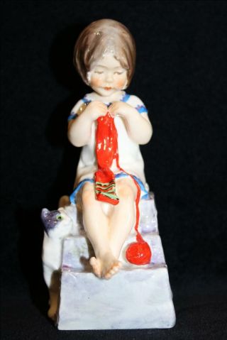 Rare 1st Edition Blue Vintage Royal Worcester Figurine Saturday Child Girl