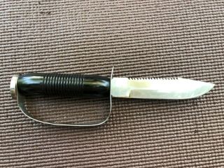 50s Vintage Diving Knife With Sheath 5 Inch Blade 9 3/4 Inch Length Japan