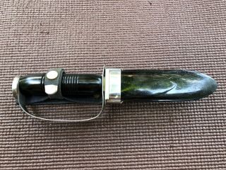 50s Vintage diving knife with sheath 5 inch blade 9 3/4 inch length japan 2