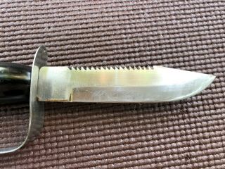 50s Vintage diving knife with sheath 5 inch blade 9 3/4 inch length japan 3