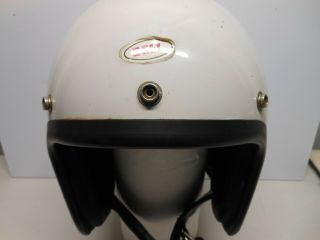 Vintage 1968 Bell Toptex Motorcycle Helmet 7 1/4 Stickers 2