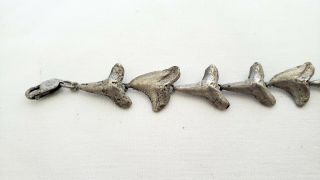 Vintage sterling silver sharks tooth bracelet 3