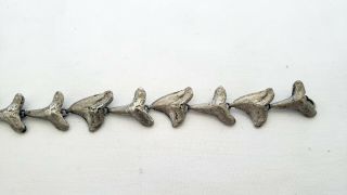 Vintage sterling silver sharks tooth bracelet 4