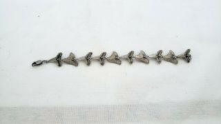 Vintage sterling silver sharks tooth bracelet 5