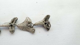 Vintage sterling silver sharks tooth bracelet 6