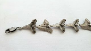 Vintage sterling silver sharks tooth bracelet 7