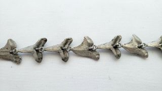 Vintage sterling silver sharks tooth bracelet 8