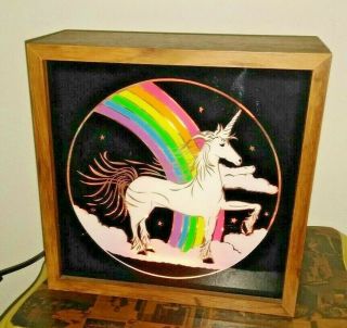 Vintage Fantasia Products Unicorn Lamp Glitter Graphic Series Unicorn Rainbow