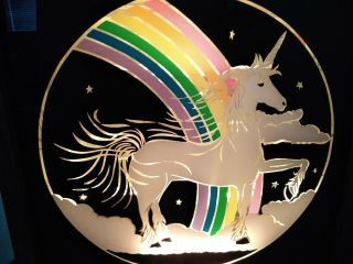 Vintage Fantasia Products Unicorn Lamp Glitter Graphic Series Unicorn Rainbow 3