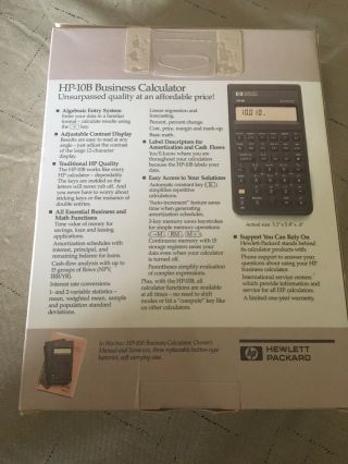 Vintage HP 10B Business Financial Calculator Hewlett Packard 2