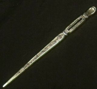 Antique C1830 Vermeil Silver Gold Gilt Sewing Bodkin & Waxer Georgian Era