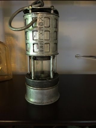Vintage Koehler Permissible Flame Safety Miners Lamp Carbide Lantern No.  209