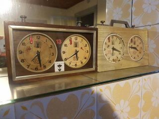 2 vintage argentina chess clocks timer schachuhr roa 2