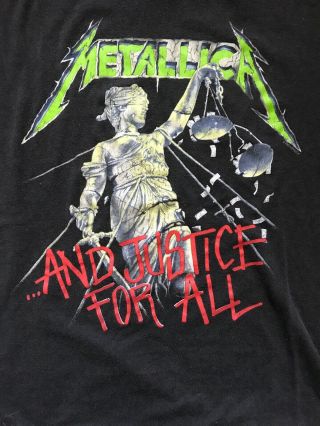 Vintage 1988 Metallica And Justice For All Shirt