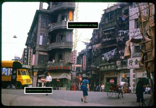 Rare Hong Kong 1963 Stunning Street Scene Photography Kodachrome Slide