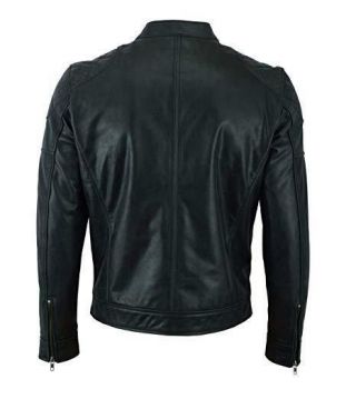 Mens Classic Vintage Two Tone Top - Grain Cowhide Bicker Leather Jacket 3
