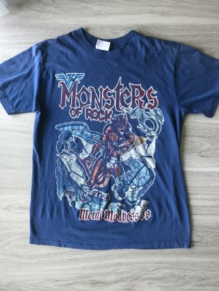 Vintage 80s Monsters Of Rock Metallica Van Halen Scorpions Heavy Metal T Shirt