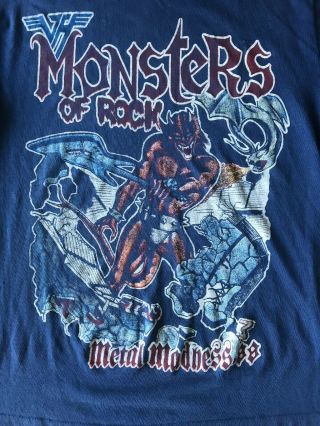 Vintage 80s Monsters of Rock Metallica Van Halen Scorpions Heavy Metal T Shirt 2