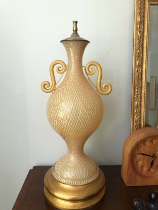 Vintage Murano Glass Table Lamp Seguso 12