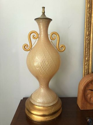 Vintage Murano Glass Table Lamp Seguso