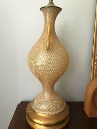 Vintage Murano Glass Table Lamp Seguso 4