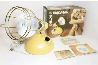 Vintage Ge Deluxe Time - A - Tan Suntanner Lamp 1984 & Bulb