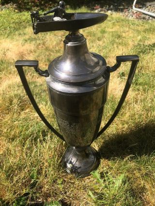 1930 Wallace Bros Silver Plate Trophy 1930 Humboldt County Outboard Motors Boat