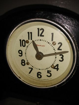 Vintage Tombstone Simplex Time Recorder Co.  time clock Gardner,  MASS label 4