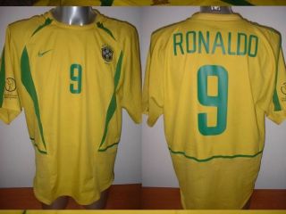 Brazil Brasil Adult S Ronaldo Vintage Shirt Jersey Soccer 2002 Nike Football 5