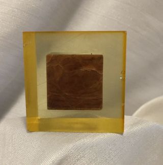 Rare/Early/ENZO MARI/Brown Marble Cube into Resin Cube/1960’s/For Danese Milano. 5
