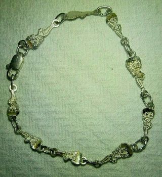 Vintage Jewelry Rare Sterling Silver Betty Boop Bracelet 3.  2 Grams