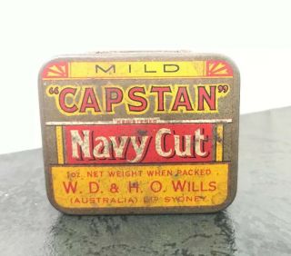 CAPSTAN 1oz Red Yellow Sample Size Tobacco Vintage Australian Tin RARE 5