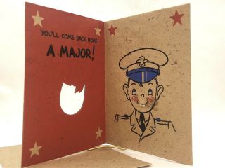 Cute You ' re In The Army Now Greeting Card Soldier Patriotic WW1 ? WW2 Doughboy? 3