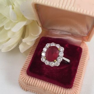 Antique Jewellery Gold Ring With Ruby White And Sapphire Vintage Jewelry 7 O