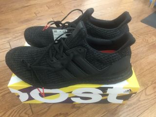 Adidas Ultra Boost Triple Black 4.  0 Nubuck Cage Very Rare Size 15