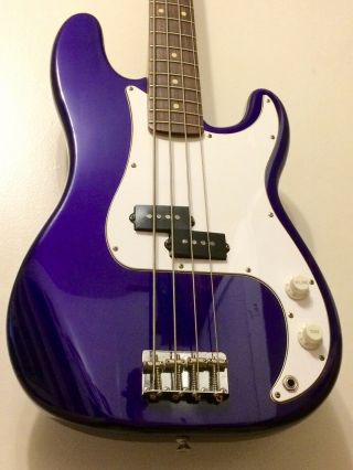 Fender Precision Mim Bass 1996 Rich Purple Rare Color Huge Sound Tone Resonance