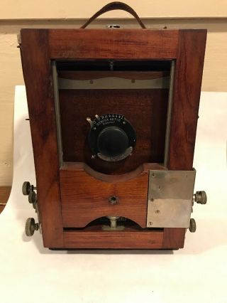 Vintage Conley Folding Camera Seneca Autic Wood Case Fh C
