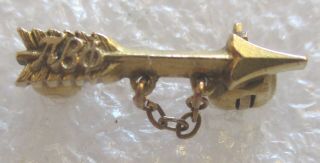 Vintage 10k Gold Pi Beta Phi ΠΒΦ Sorority Tiny Miniature Size Badge Arrow Pin