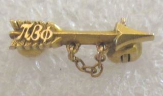 Vintage 10K Gold Pi Beta Phi ΠΒΦ Sorority Tiny Miniature Size Badge Arrow Pin 2