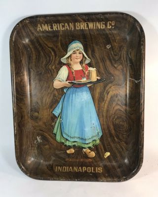 Rare Pre Pro American Brewing Beer Tray Indianapolis Indiana