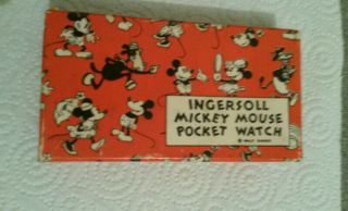 Vintage 1934 - 35 Mickey Mouse Pocket Watch Box