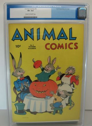 Htf Vtg Dell Animal Comics 5 10 - 11/1943 Cgc 8.  5 Vf,  0055915001 War Time