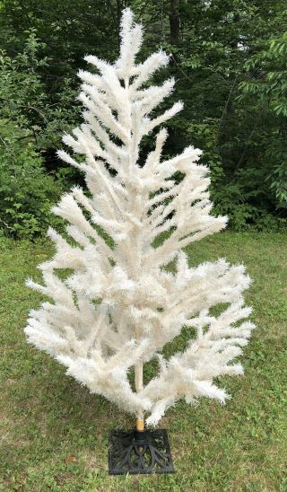 Vintage 1950 - 60’s Mr.  Christmas York White Tinsel Artificial Tree Ornament