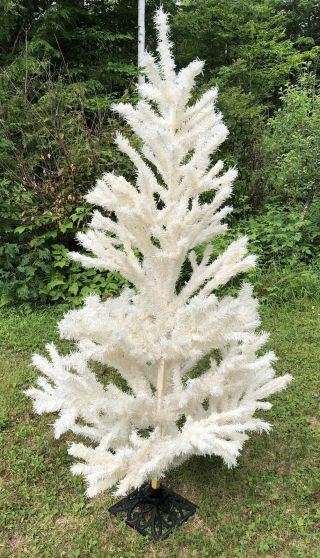 Vintage 1950 - 60’s Mr.  Christmas York White Tinsel artificial Tree Ornament 5